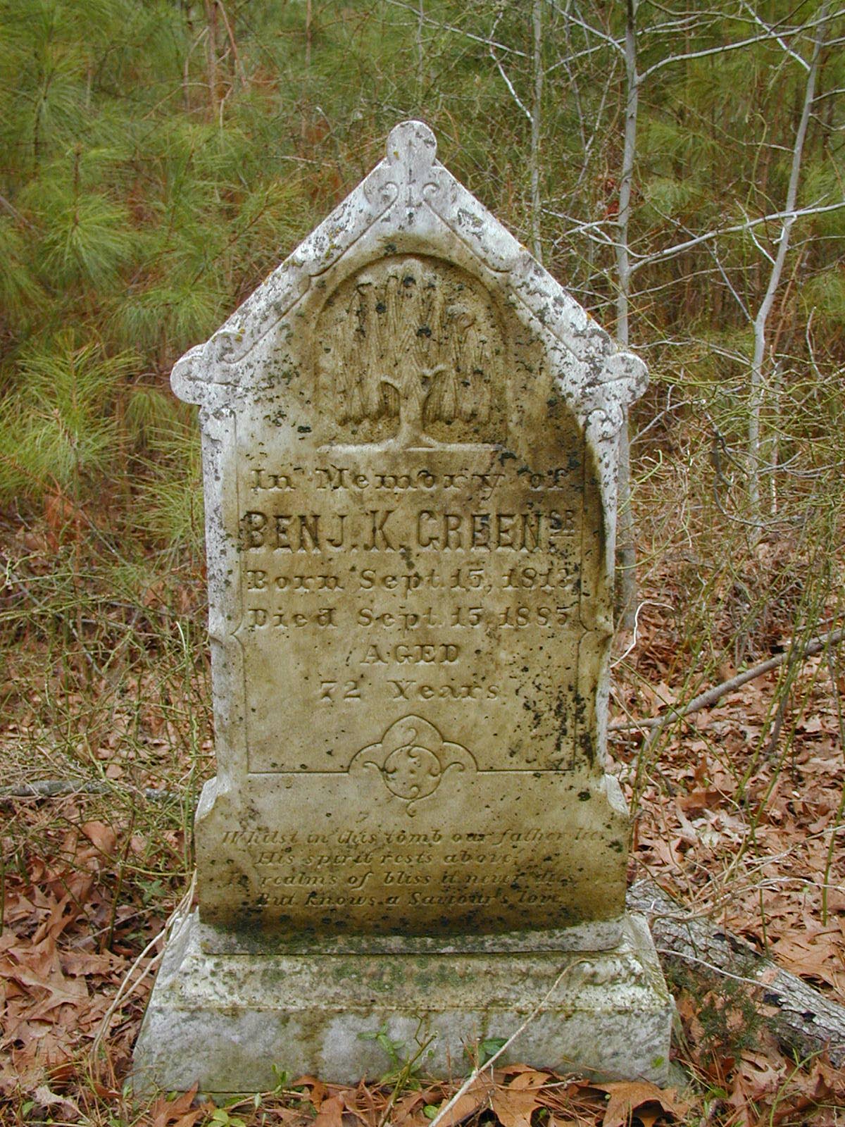 Gravestone of Benjamin K. Green Sr.