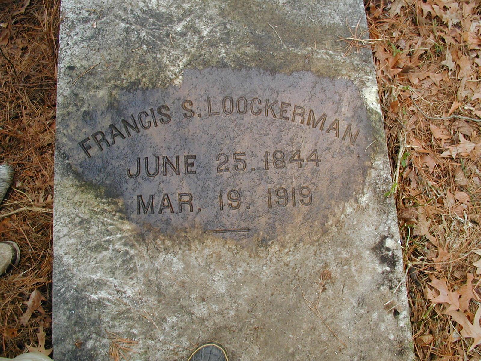 Gravestone of Francis S. Loockerman