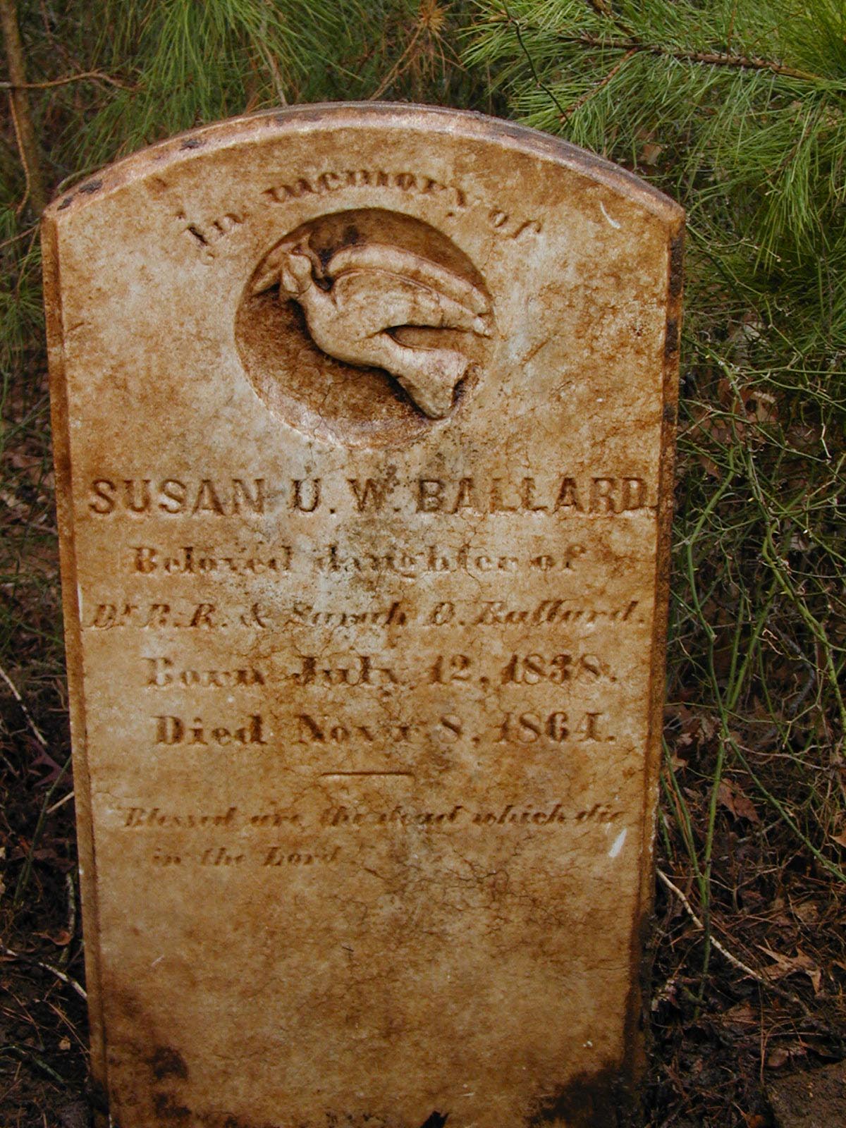 Gravestone of Susan U.W. Ballard