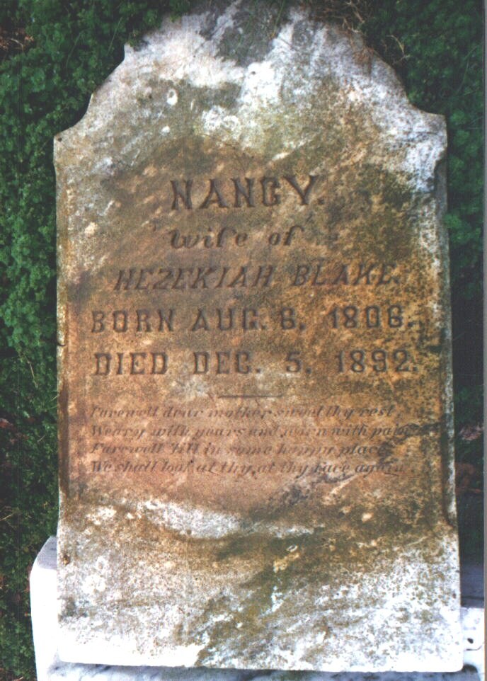 Gravestone of Nancy Blake