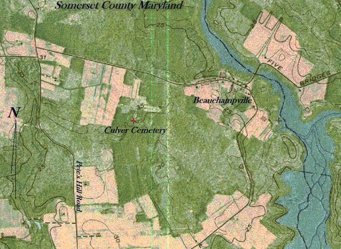 Historic location map for Culver Cemetery