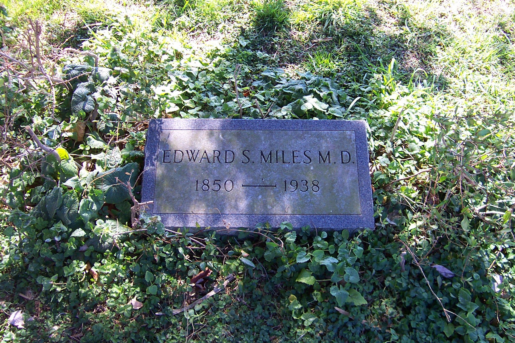 Gravestone of Edward S. Miles, M.D.