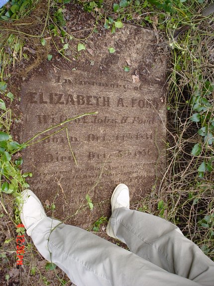 Headstone or supporting photograph for Elizabeth A. Ford