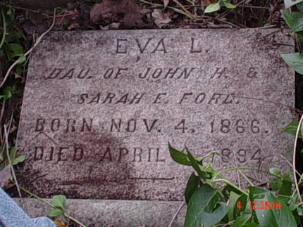 Headstone or supporting photograph for Eva L. Ford