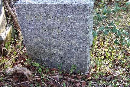 Headstone or supporting photograph for W. H. Parks