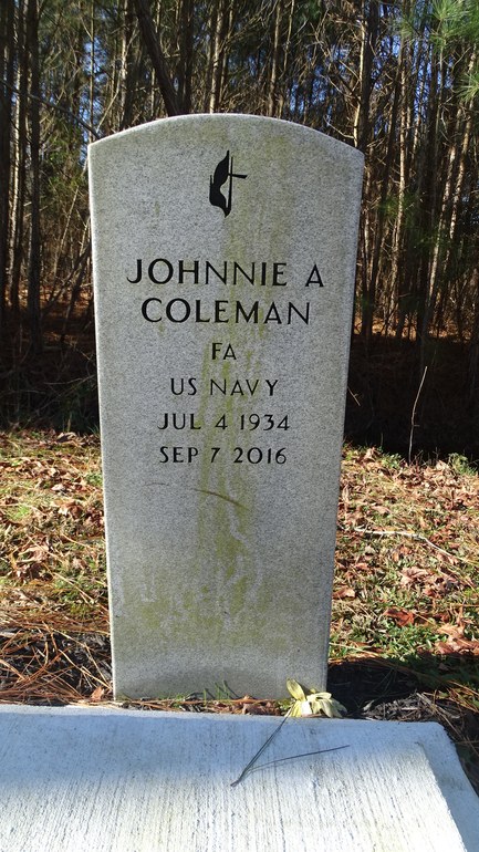 Gravestone: Johnnie A. Coleman