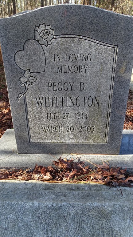 Gravestone: Peggy D. Whittington
