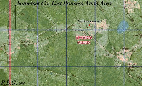 Historic location map for Lankford Cemetery