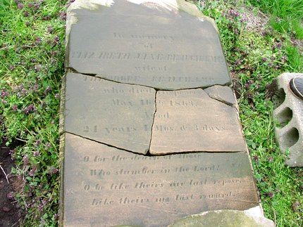Headstone or supporting photograph for Elizabeth Jane Beauchamp