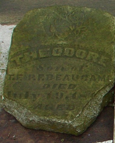 Headstone or supporting photograph for Theodore Beauchamp