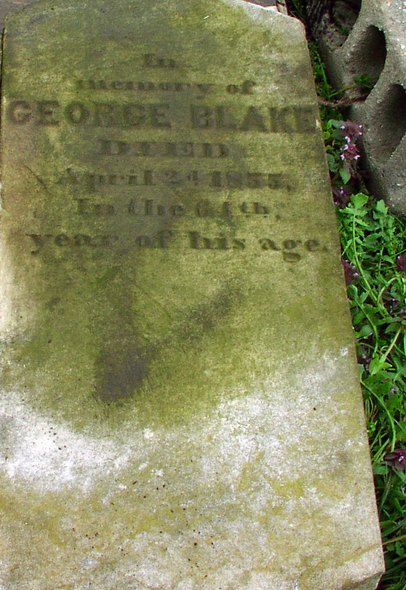 Headstone or supporting photograph for George Blake