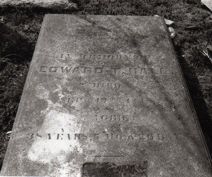 Headstone or supporting photograph for Edward T. Hall