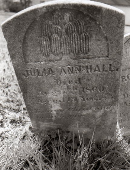 Headstone or supporting photograph for Julia Ann Hall