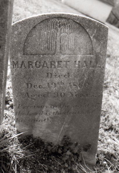 Headstone or supporting photograph for Margaret Hall