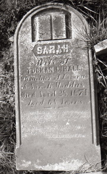 Headstone or supporting photograph for Sarah Hall