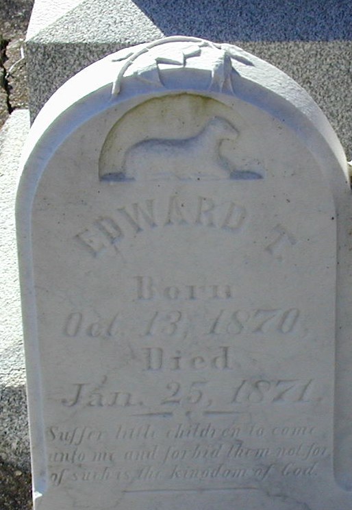 Gravestone: Edward T. and Sarah E. Miles