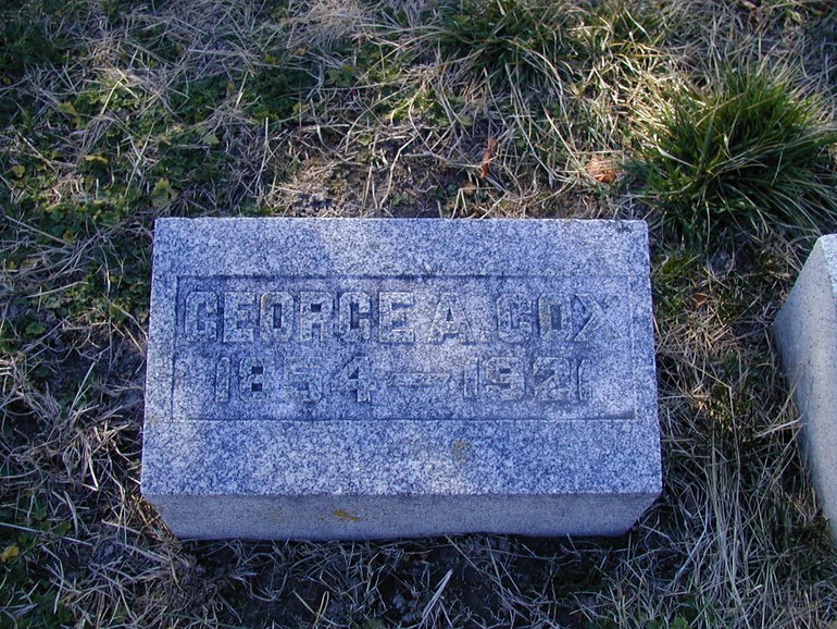 Gravestone: George A. and Susan Eleanor Cox