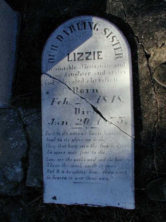Gravestone: Lizzie (surname not specified)