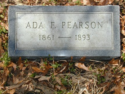 Headstone or supporting photograph for Ada F. Pearson