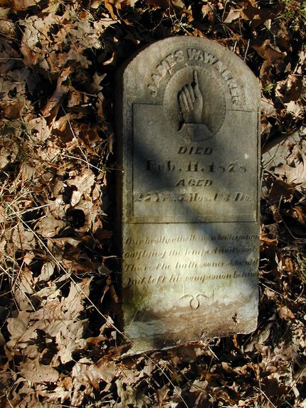 Headstone or supporting photograph for James W. Walker