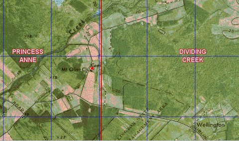 Historic location map for Porter Cemetery