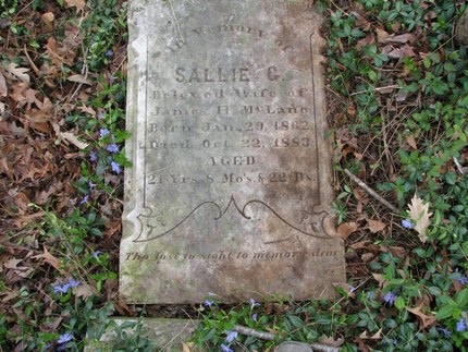Headstone or supporting photograph for Sallie G. McLane