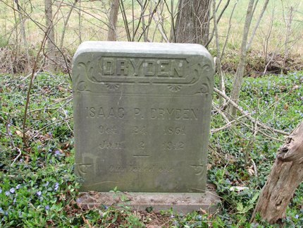 Headstone or supporting photograph for Isaac P. Dryden