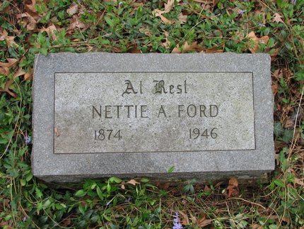 Headstone or supporting photograph for Nettie A. Ford