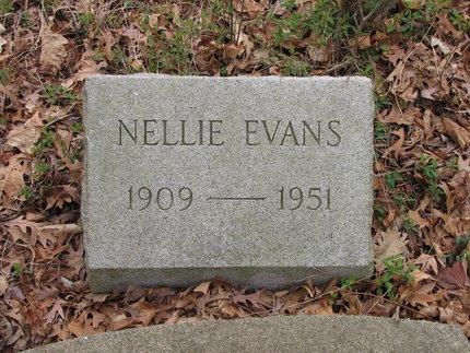 Headstone or supporting photograph for Nellie Evans