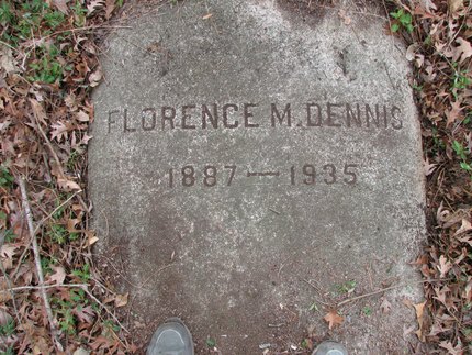 Headstone or supporting photograph for Florence M. Dennis