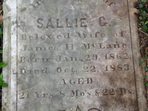 Headstone or supporting photograph for Sallie G. McLane — additional view