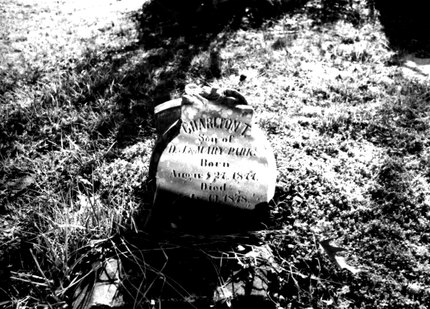 Headstone or supporting photograph for Charlton T. Parks