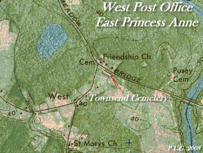 Historic location map for Townsend Cemetery