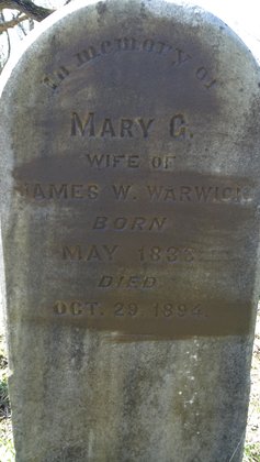 Gravestone of Mary G. Warwick
