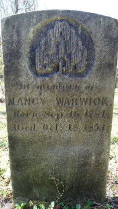 Gravestone of Nancy Warwick (1784–1853)