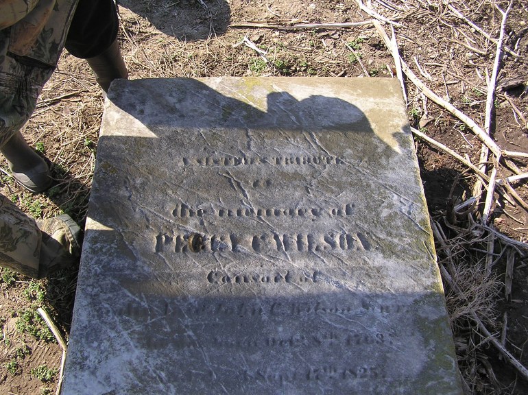 Gravestone: Peggy Wilson (wife of Samuel Wilson; died 1765)