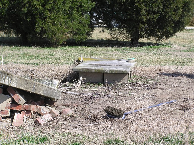 Cemetery site during documentation work