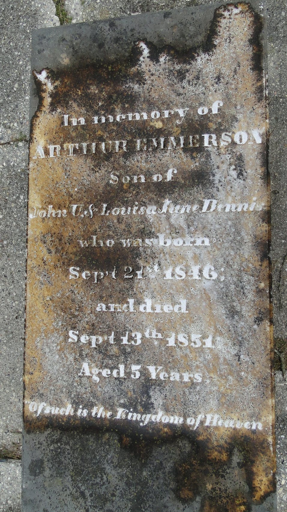 Dennis, Arthur Emmerson (son of John U. & Louisa J.)