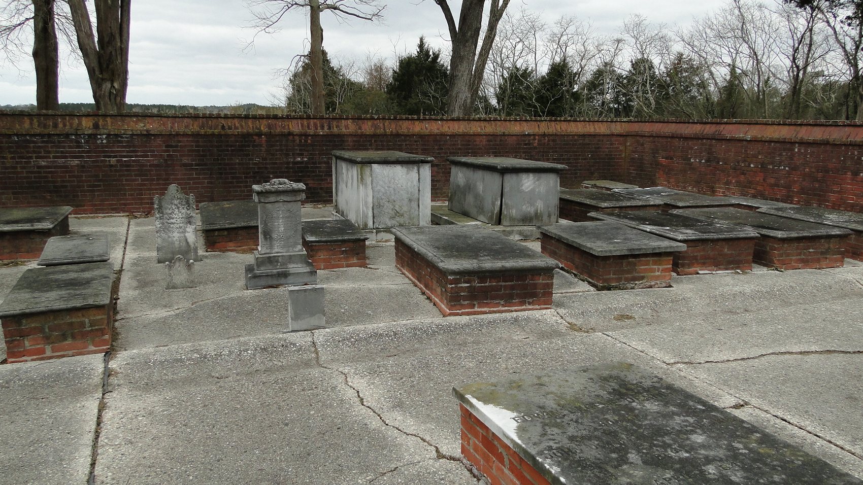 Dennis Family Burial Ground, looking west.