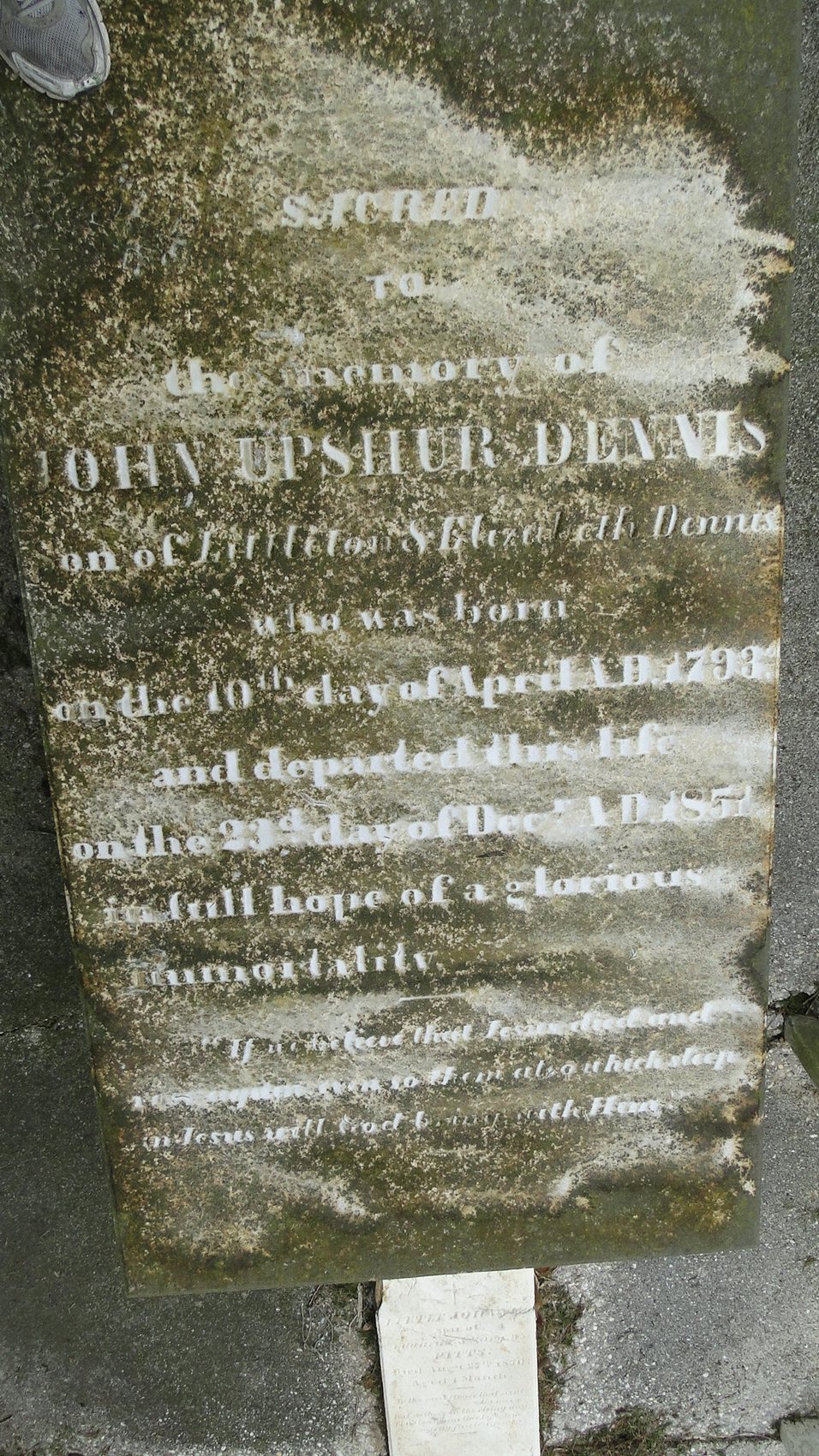 Dennis, John Upshur (son of Littleton & Elizabeth)
