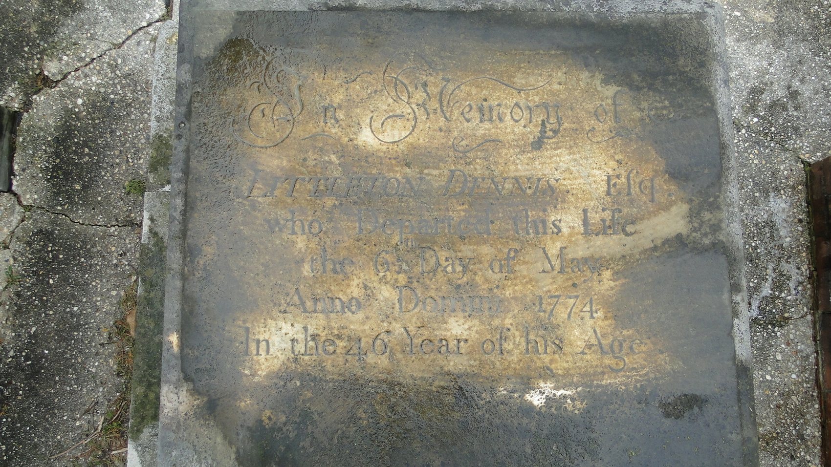 Dennis, Littleton Esq. died 1774 age 46