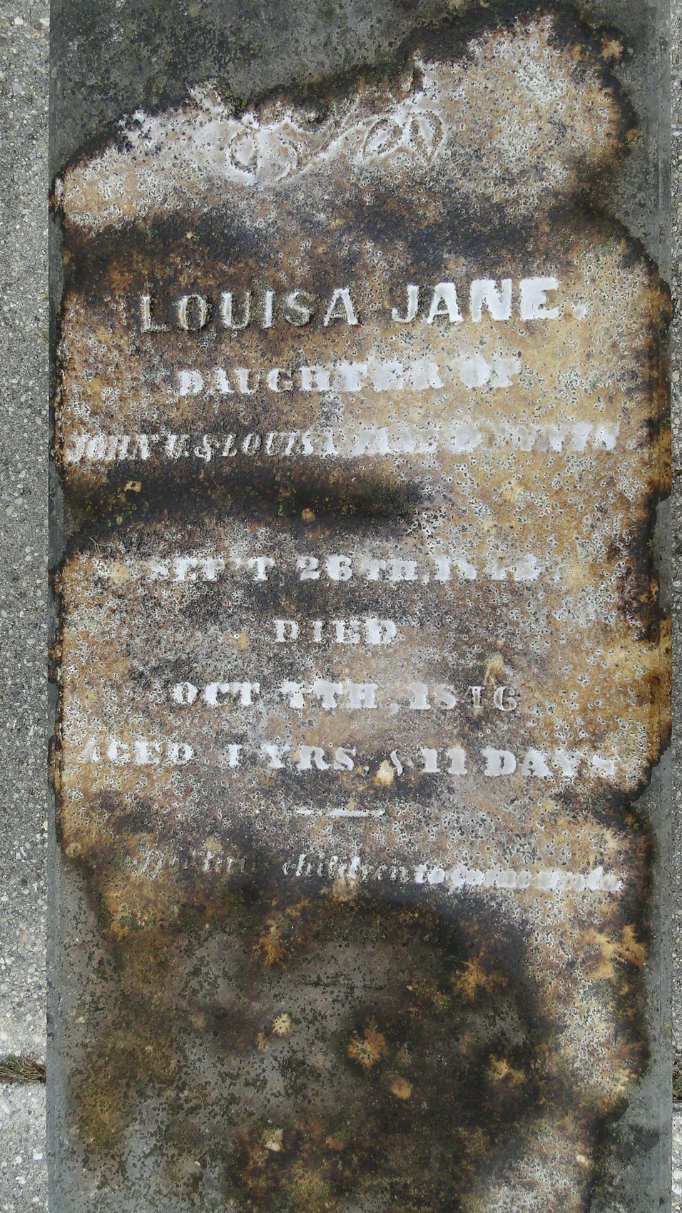 Dennis, Louisa Jane (dau of John U. & Louisa)