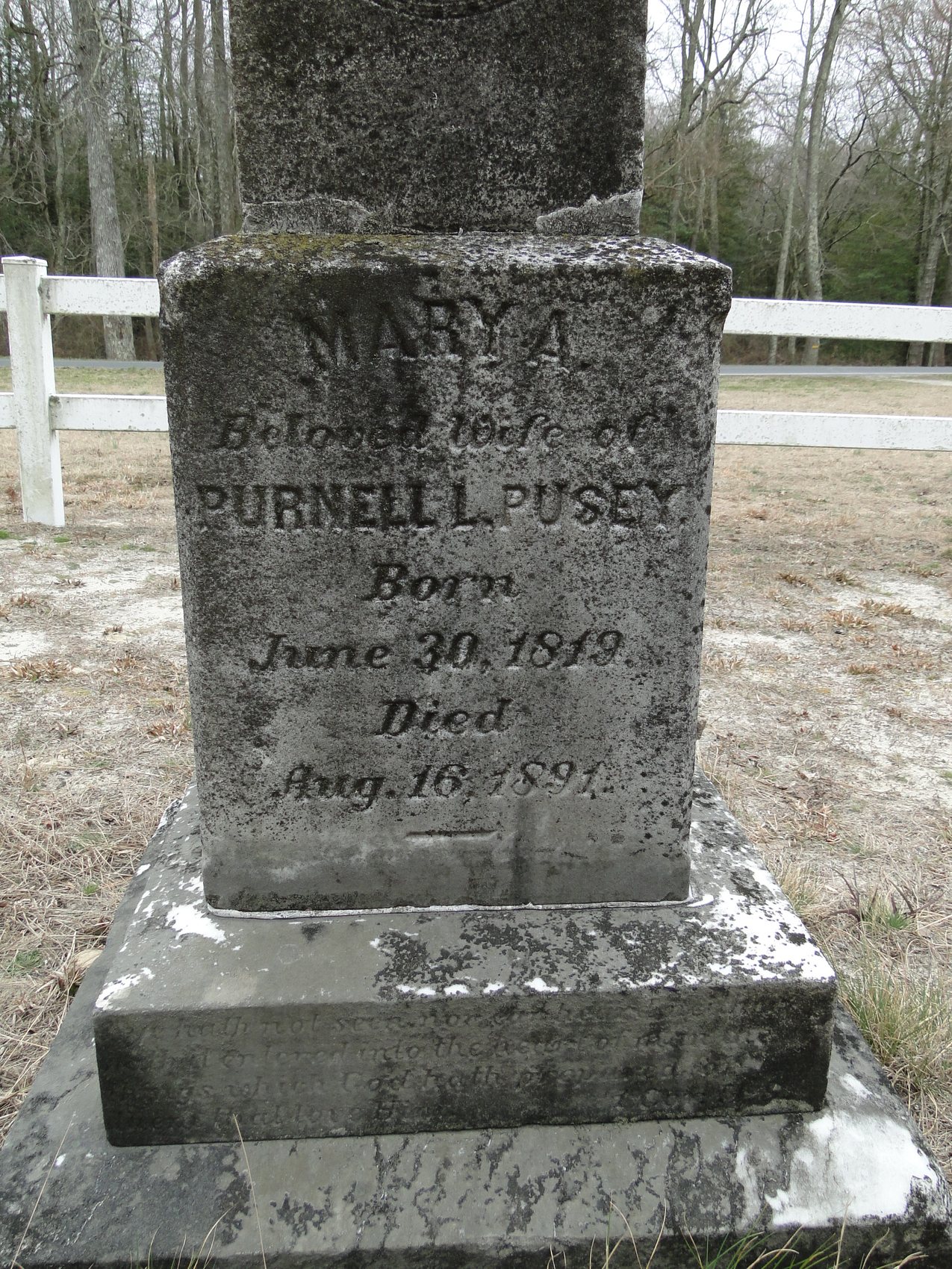 Pusey, Mary A. (wife of Purnell L. )
