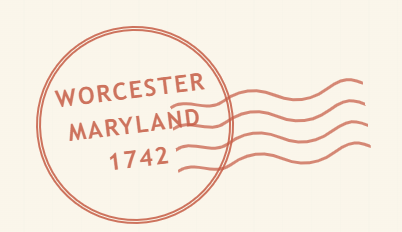 Worcester Maryland 1742 vintage postmark graphic